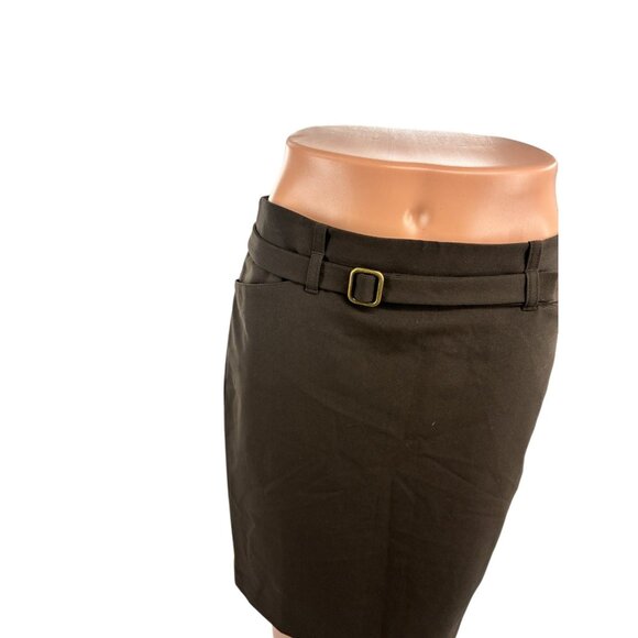 Loft Womens 2 Brown Pencil Skirt Belted Waist Career Office Work Wear - Picture 2 of 7